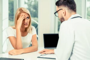 Doctor talking with patient