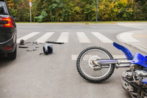 Motorcycle accident on road
