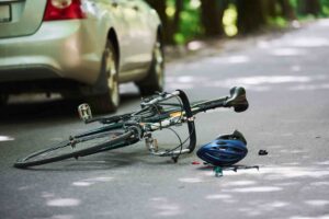 bicycle accident on the road